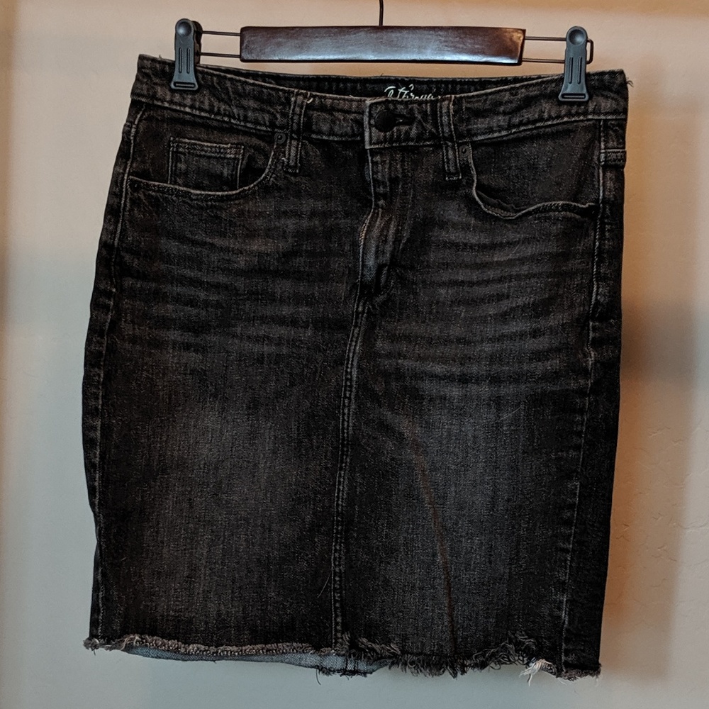 Target: Black unhemmed denim skirt